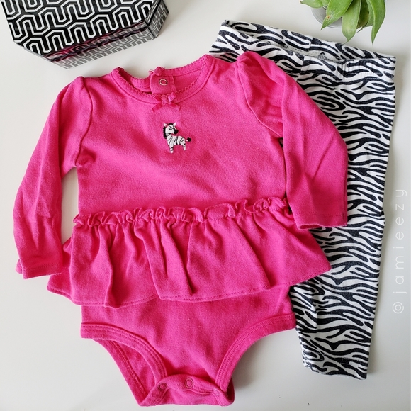Carter's | Zebra Print Matching Top and Pants Set - Picture 1 of 6
